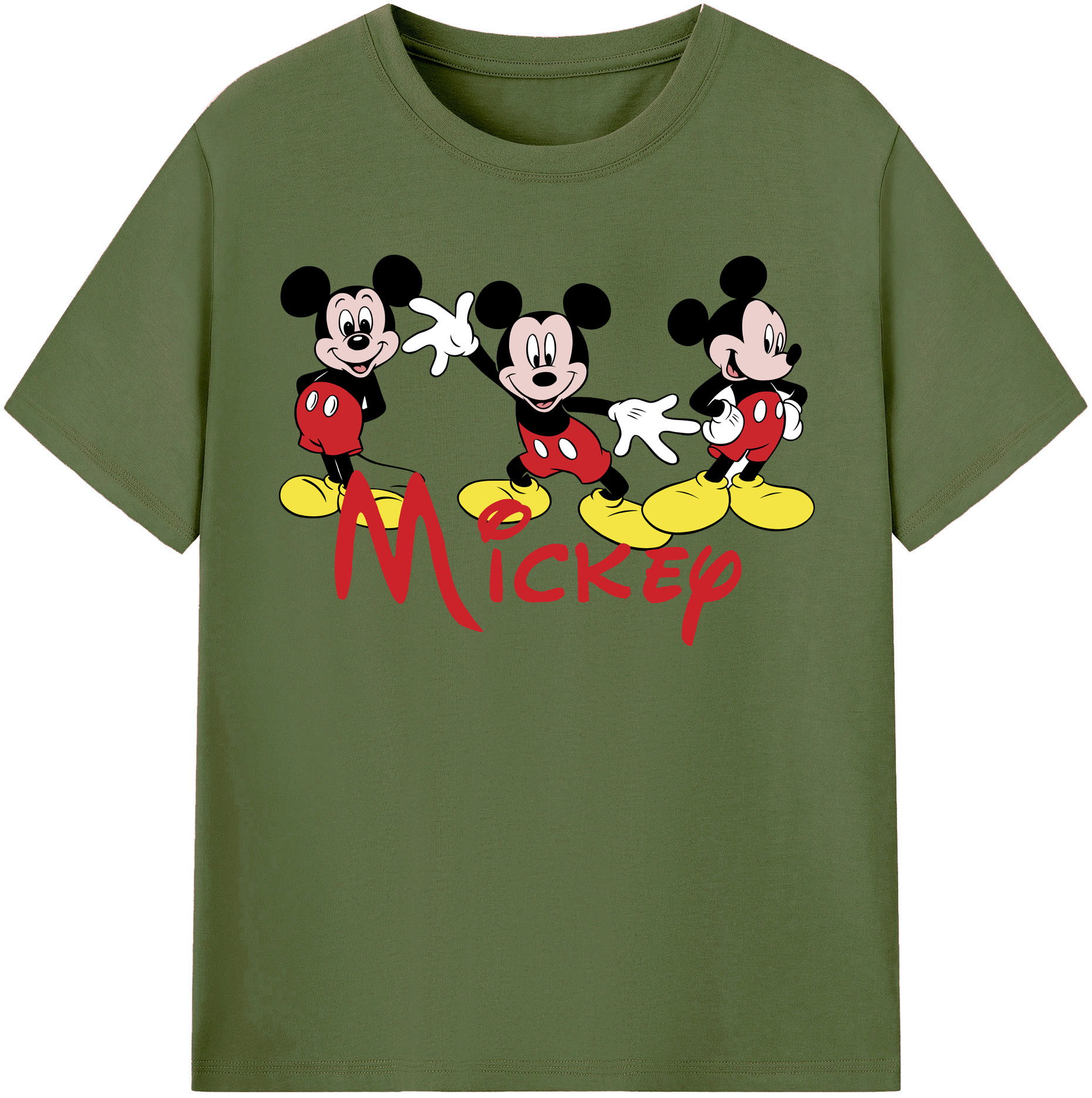 （画像用） ミッキーマウス Mickey Mouse 綿100％半袖Tシャツ（フロントプリント）